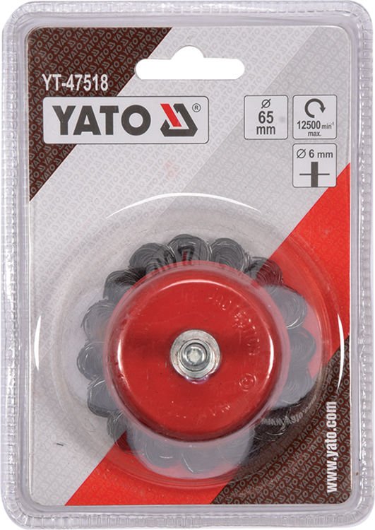 CUP BRUSH 65MM FOR DRILL KNOTTED (YT-47518)