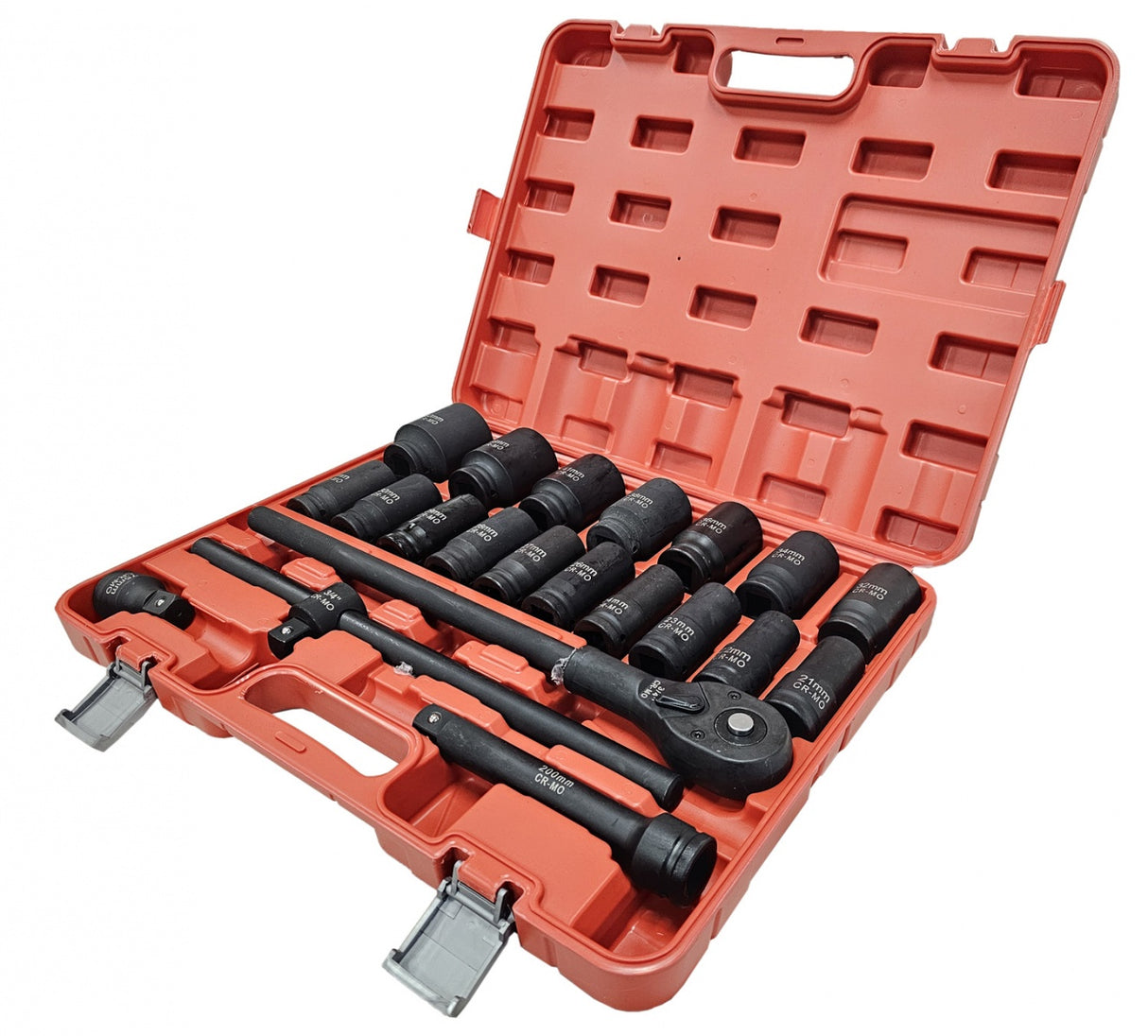 LONG IMPACT SOCKET AND WRENCH SET | CR-MO | 6-POINT | 20 MM (3/4") | 21 PCS. (SLS21A)