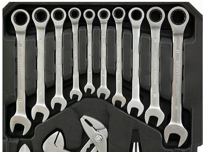 TOOL SET IN ALUMINUM CASE | RATCHETING WRENCHES | WITH WHEELS | 188 PCS. (SK58288)
