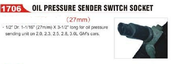 LONG SOCKET FOR OIL PRESSURE SENSOR 27 MM X 90 MM L (H1706-1)