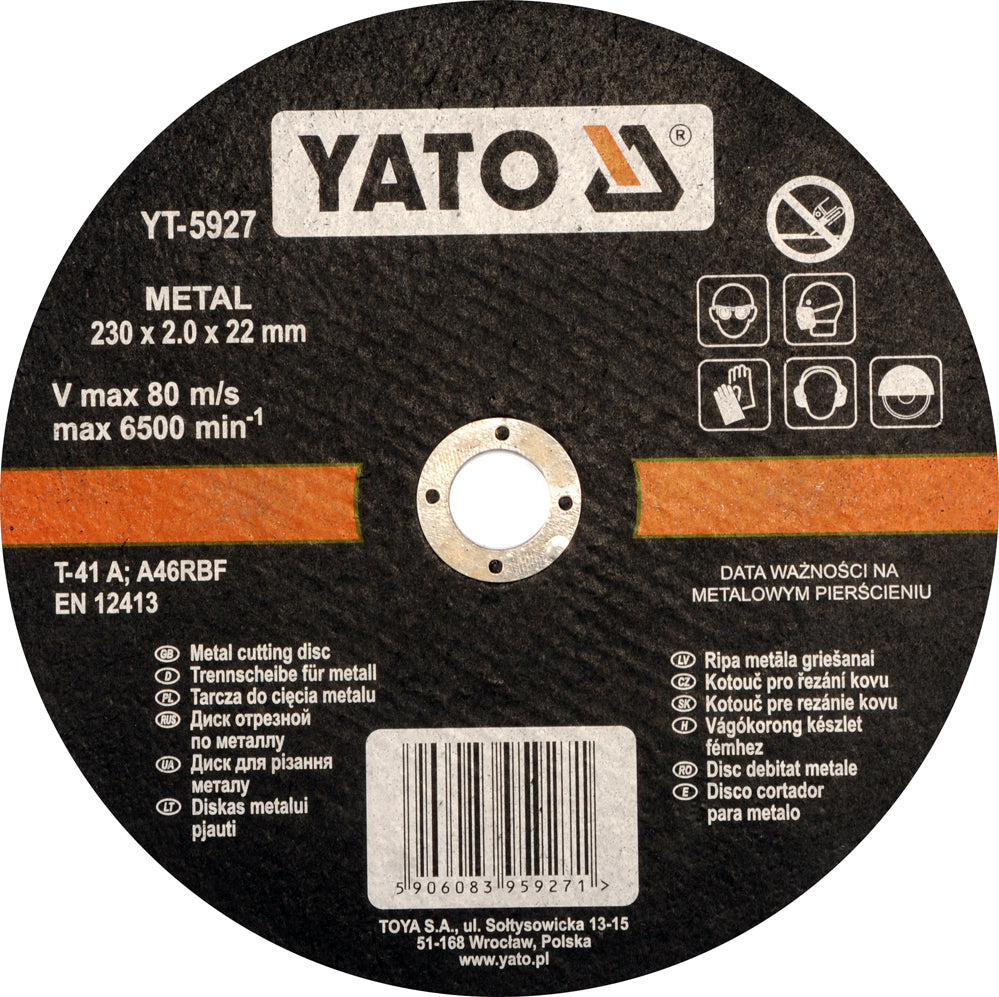 METAL CUTTING DISC 230X2.0X22MM (YT-5927)