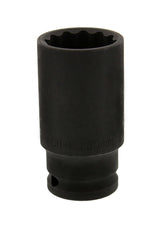 LONG THIN-WALLED IMPACT SOCKET 12-POINT | 12.5 MM (1/2") | 30 MM (KR121030)
