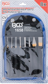 PIN PUNCH SET | 150 MM | INCL. CHISEL + CENTRE PUNCH | 8 PCS. (1658)