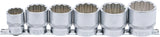 SOCKET SET, 12-POINT | 12.5 MM (1/2") DRIVE | 24 - 38 MM | 6 PCS. (70102)