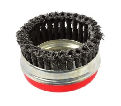 WIRE BRUSH POT TYPE | TWISTED / WITH RING | M14 | Ø 125 MM (ES740125R)