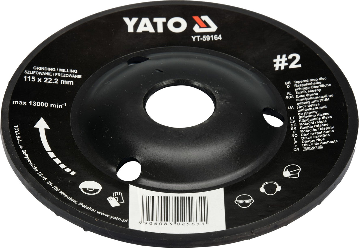 TAPERED RASP DISC 115MM NO2 (YT-59164)