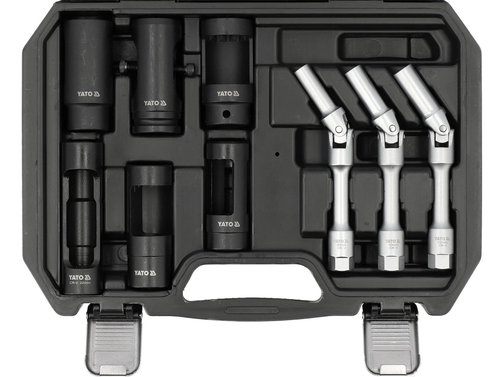 DIESEL INJECTION SOCKET AND JOINTED GLOW PLUG SOCKET SET 1/2", 3/8" 9PCS (YT-05349)