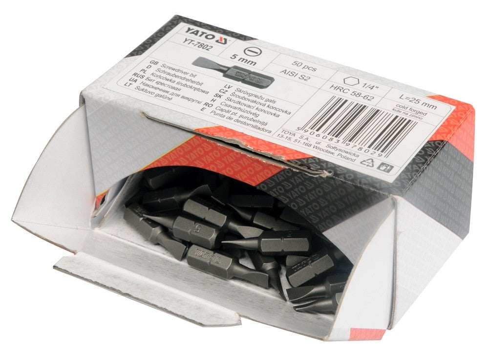SCREWDRIVER BITS 1/4 25MM PZ1 50PCS (YT-7810)