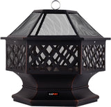GARDEN STEEL FIRE PIT WITH GRILL 70X60CM (99703)