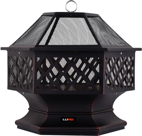 GARDEN STEEL FIRE PIT WITH GRILL 70X60CM (99703)