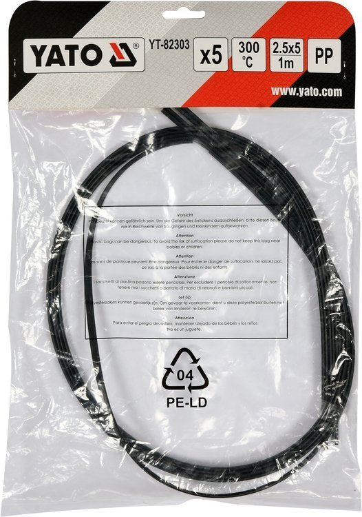 WELDING PLASTIC RODS PP 2,5X5MM 5PCS (YT-82303)
