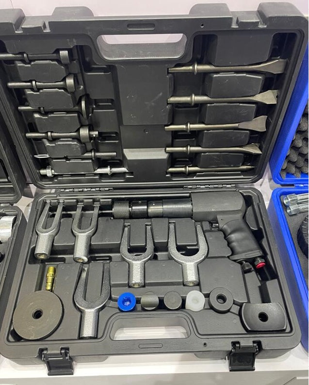 VIBRO / IMPACT CHISEL / PUNCH / REMOVER SET WITH PNEUMATIC HAMMER | 25 PCS. (AH25M)