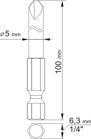 SCREWDRIVER BITS -TRIWING NR1;NR3 L100MM (YT-0496)