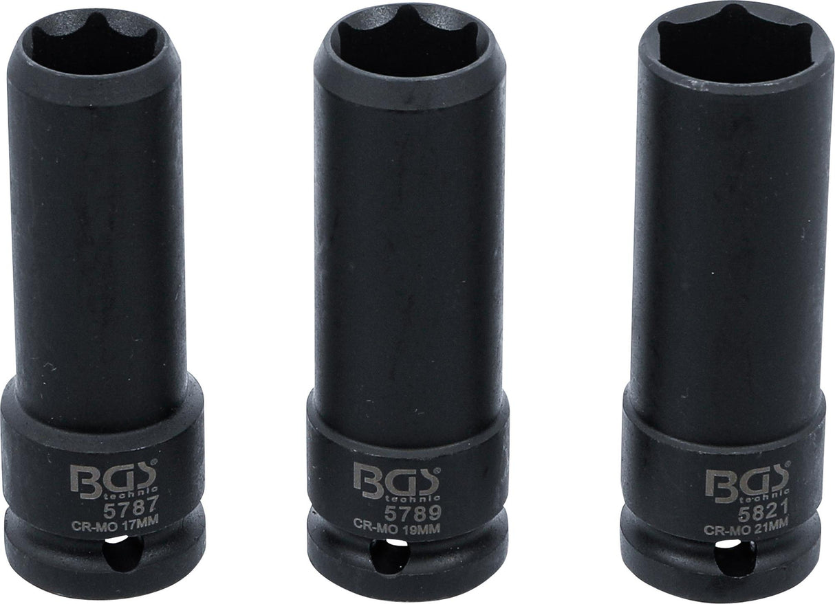 IMPACT SPECIAL SOCKET SET | 12.5 MM (1/2") DRIVE | 17 / 19 / 21 MM | 3 PCS. (80003)