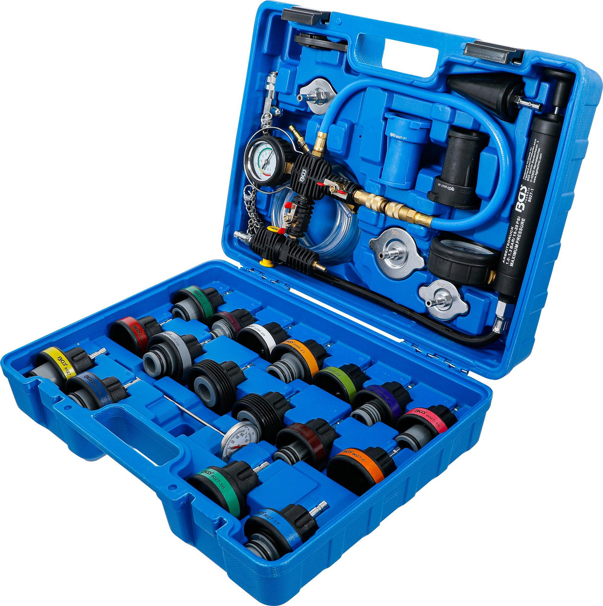 RADIATOR PRESSURE AND COOLING SYSTEM TESTER | REFILLING SYSTEM INCLUDED | 28 PCS. (8098)