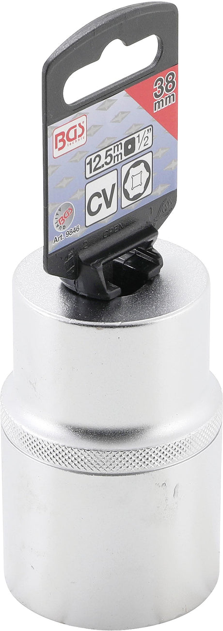 SOCKET, HEXAGON, DEEP | 12.5 MM (1/2") DRIVE | 38 MM (9846)
