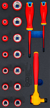 TOOL TRAY 1/3: VDE SOCKET AND SCREWDRIVER SET | 10 MM (3/8") DRIVE | 17 PCS. (35867)