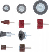 WIRE BRUSH AND ABRASIVE FLAP WHEEL SET | 10 PCS. (74499)