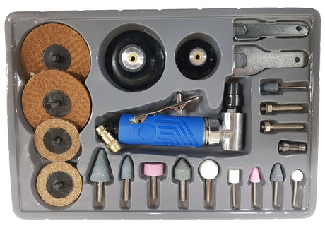 PNEUMATIC ANGLE | 90° | WITH POLISHING AND GRINDING SET | 23 PCS. (AT153)