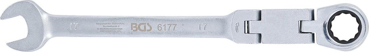 DOUBLE-JOINT RATCHET COMBINATION WRENCH | ADJUSTABLE | 17 MM (6177)