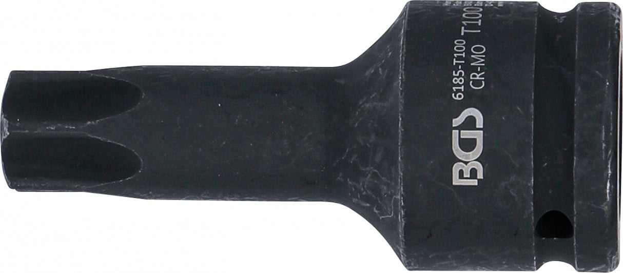 IMPACT BIT SOCKET | LENGTH 100 MM | 20 MM (3/4") DRIVE | T-STAR (FOR TORX) T100 (6185-T100)