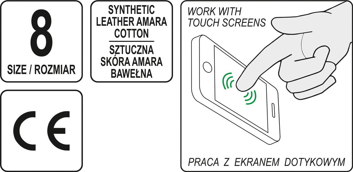 GLOVES SYNTH. LEATHER AMARA S. 8 (YT-74651)