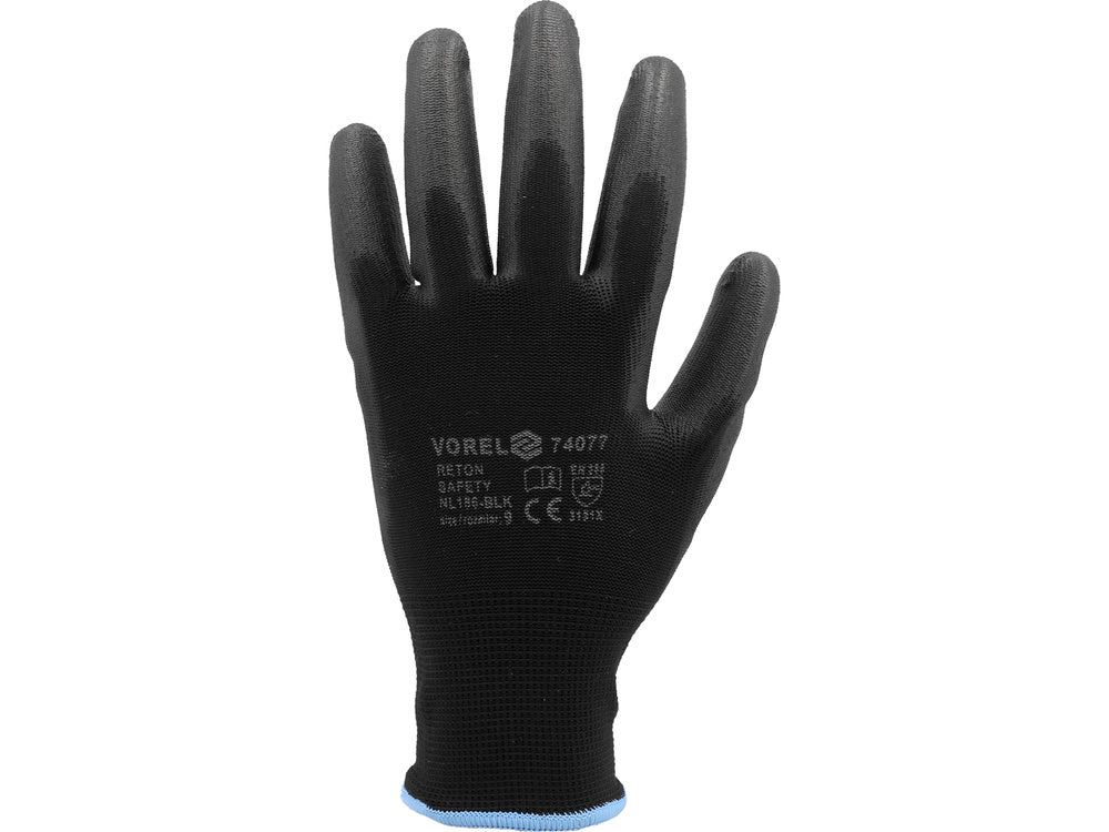 WORKING GLOVES, BLACK 9" (12 PAIRS) (74077)