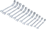 DOUBLE-JOINT RATCHET COMBINATION WRENCH SET | ADJUSTABLE | 8 - 19 MM | 12 PCS. (6180)