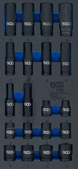 TOOL TRAY 1/3: IMPACT SOCKETS HEXAGON | 12.5 MM (1/2") | 10 - 24 MM | 20 PCS. (4130)