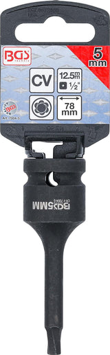 SCREW EXTRACTOR | 12.5 MM (1/2") DRIVE | FOR DAMAGED INTERNAL HEXAGON 5 MM (7004-5)