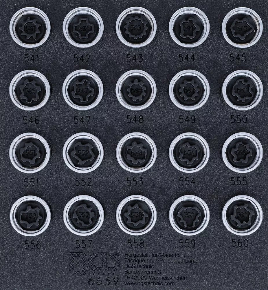 TOOL TRAY 1/6: RIM LOCK SOCKET SET FOR VAG | 20 PCS. (6659)