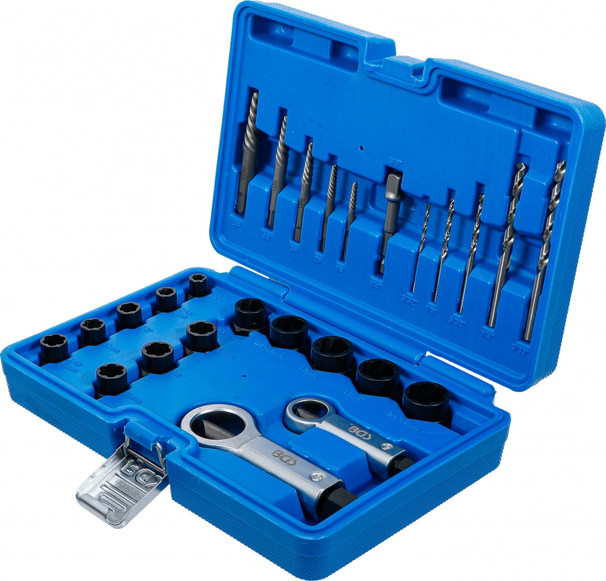 TWIST SOCKET (SPIRAL PROFILE) / SCREW EXTRACTOR AND NUT SPLITTER SET | 26 PCS. (74581B)