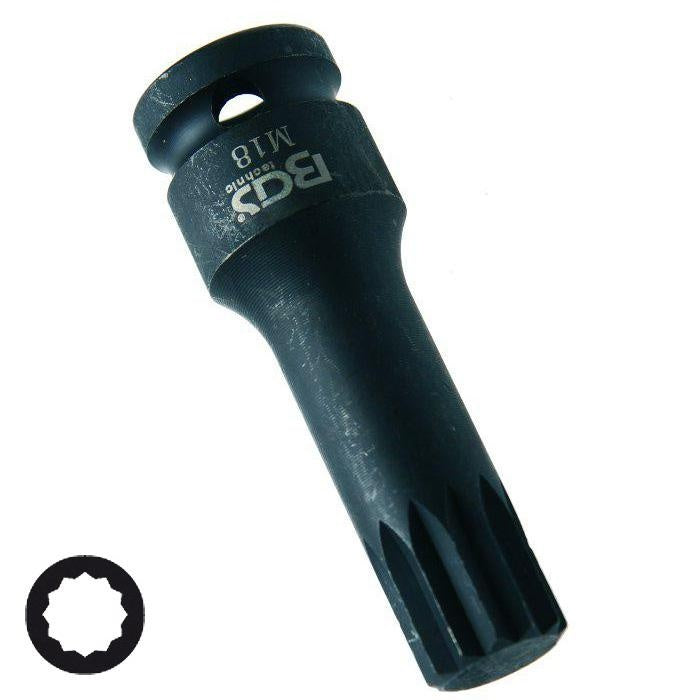 IMPACT BIT SOCKET | LENGTH 78 MM | 12.5 MM (1/2") DRIVE | SPLINE (FOR XZN) | M18 (5184-M18)