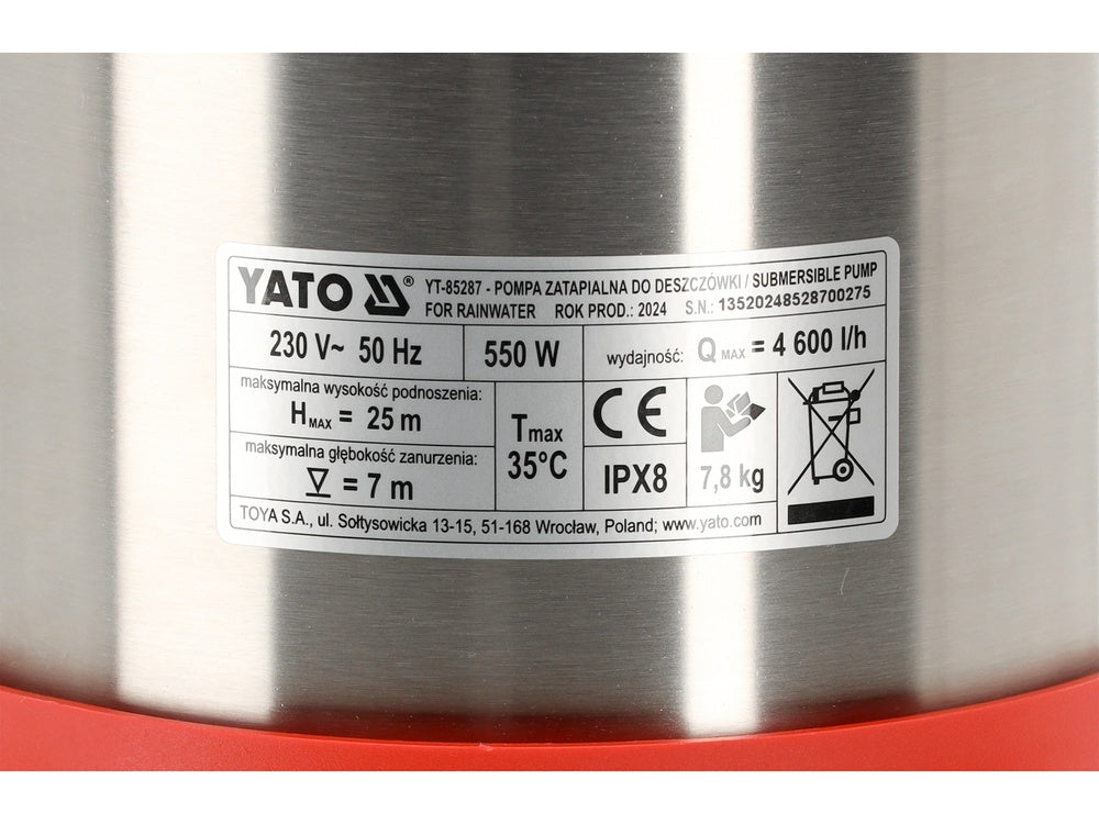 MULTI INOX 550 AUTO RAINWATER PUMP (YT-85287)
