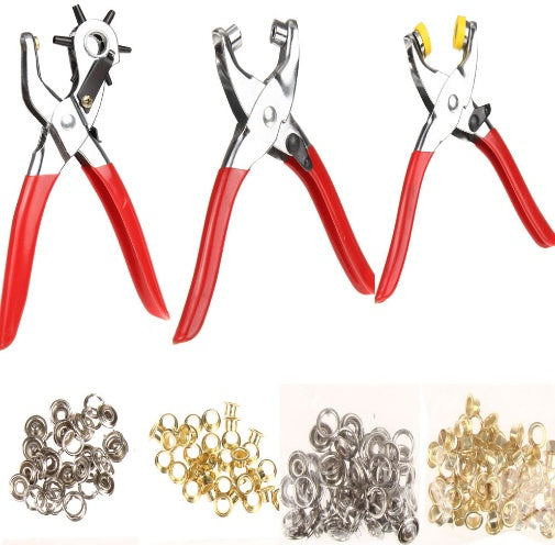 HOLE PUNCH AND RIVETING PLIERS SET WITH RIVETS 128 PCS. (FT001002)