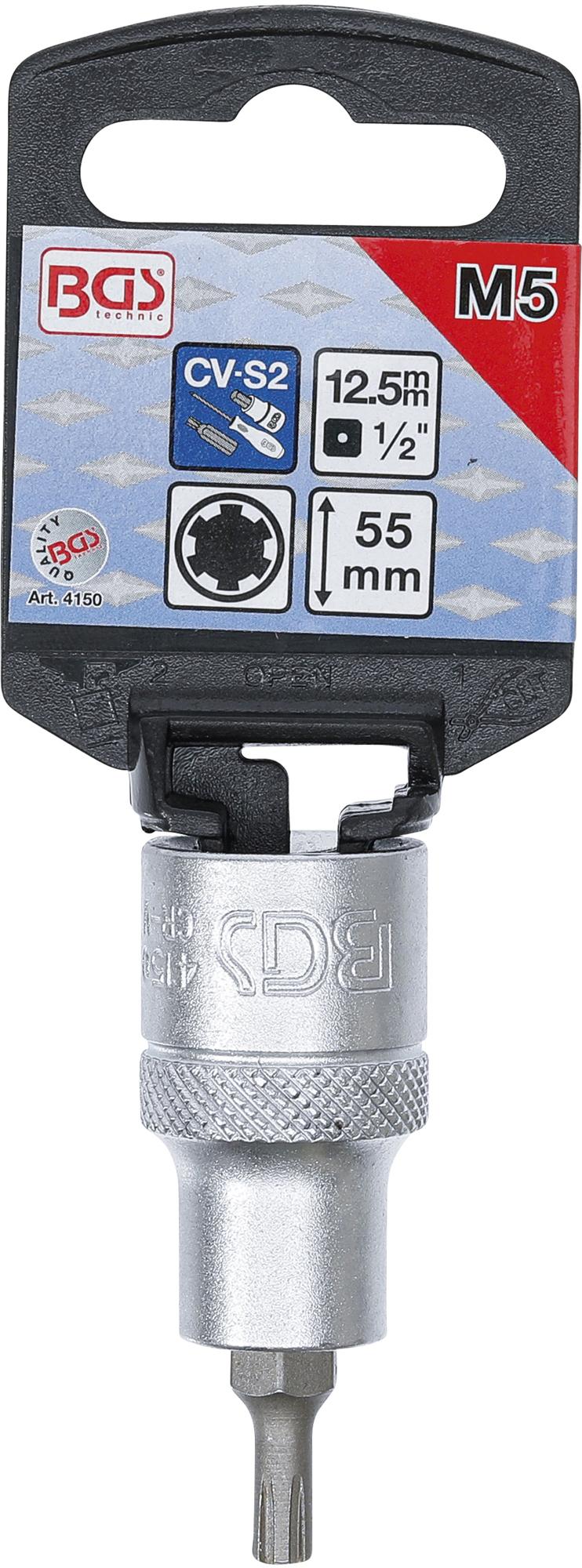 BIT SOCKET | 12.5 MM (1/2") DRIVE | SPLINE (FOR RIBE) M5 (4150)