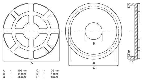 RUBBER PAD | FOR AUTO LIFTS | Ø 100 MM (7042)