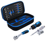SOCKET, RATCHET, SCREWDRIVER AND BIT SET | 6.3 MM (1/4") | 26 PCS. (2098)