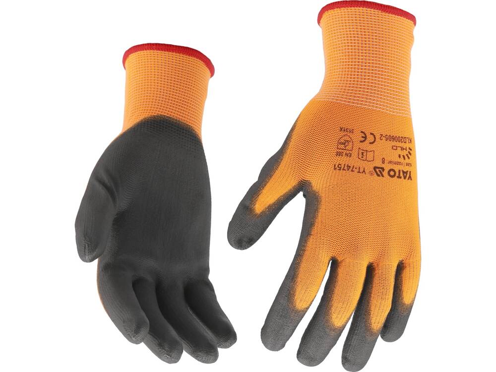 SAFETY GLOVES TOUCHSCREEN FING. PU S. 8 (YT-74751)