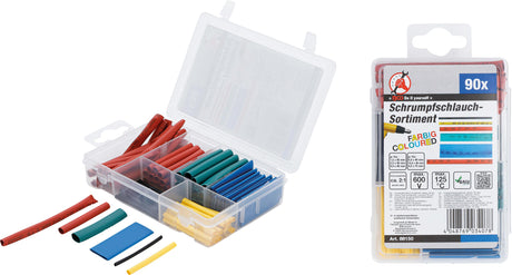 SHRINK TUBE ASSORTMENT | COLOURED | 90 PCS. (88150)