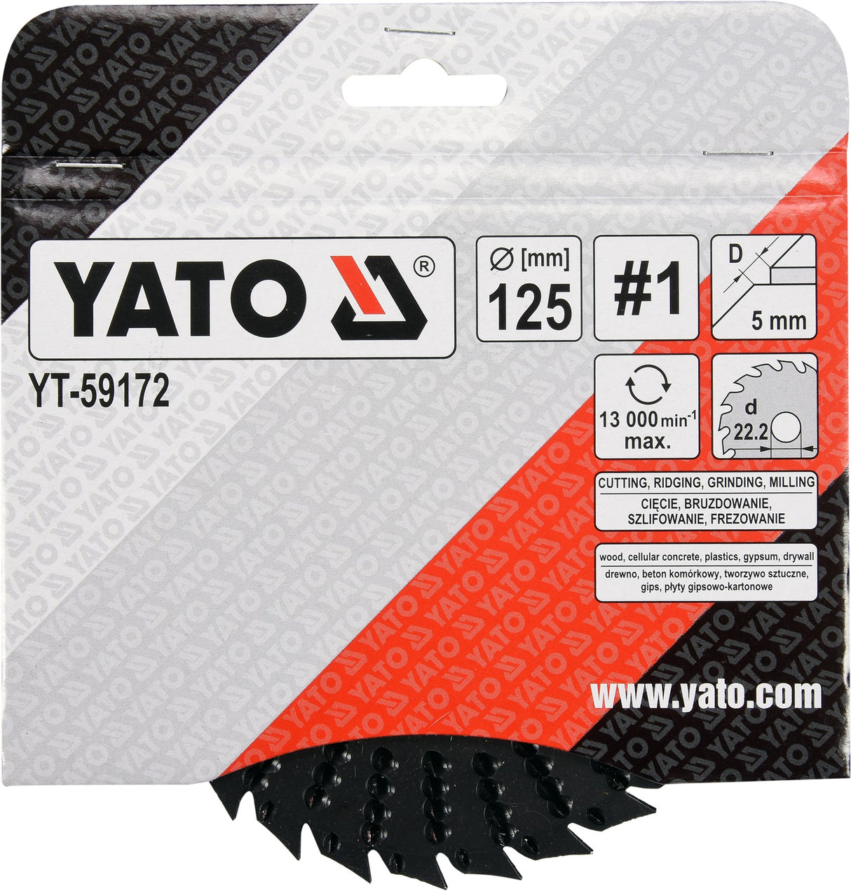 DISC/CUTTER FOR WOOD 125 MM, NO1 (YT-59172)