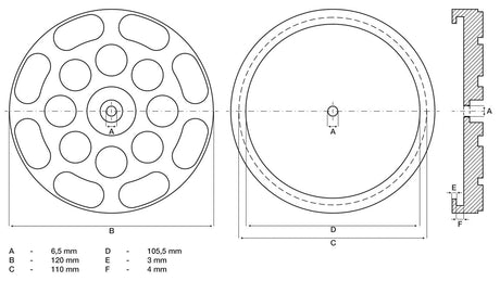 RUBBER PAD | FOR AUTO LIFTS | Ø 120 MM (7051)