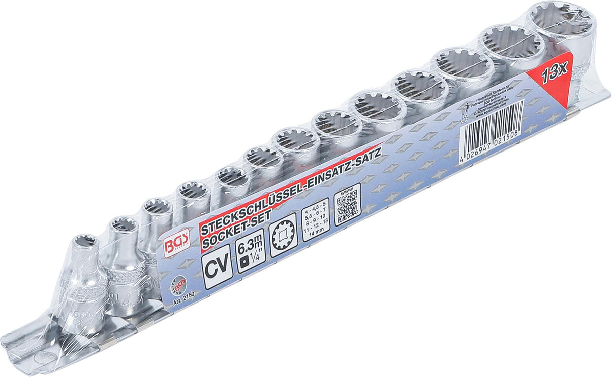 SOCKET SET, GEAR LOCK | 6.3 MM (1/4") DRIVE | 13 PCS. (2150)