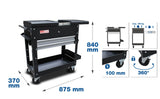 WORKSHOP TROLLEY | 2 DRAWERS | HORIZONTAL DOUBLE DRAWER SLIDE | EMPTY (4105)