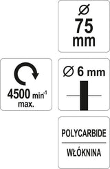 WIRE BRUSH 75MM POLY ABRASIVE FOR DRILL (YT-47801)