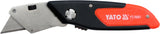 UTILITY KNIFE WITH TRAPEZOIDAL BLADES, RUBBERIZED (YT-76061)