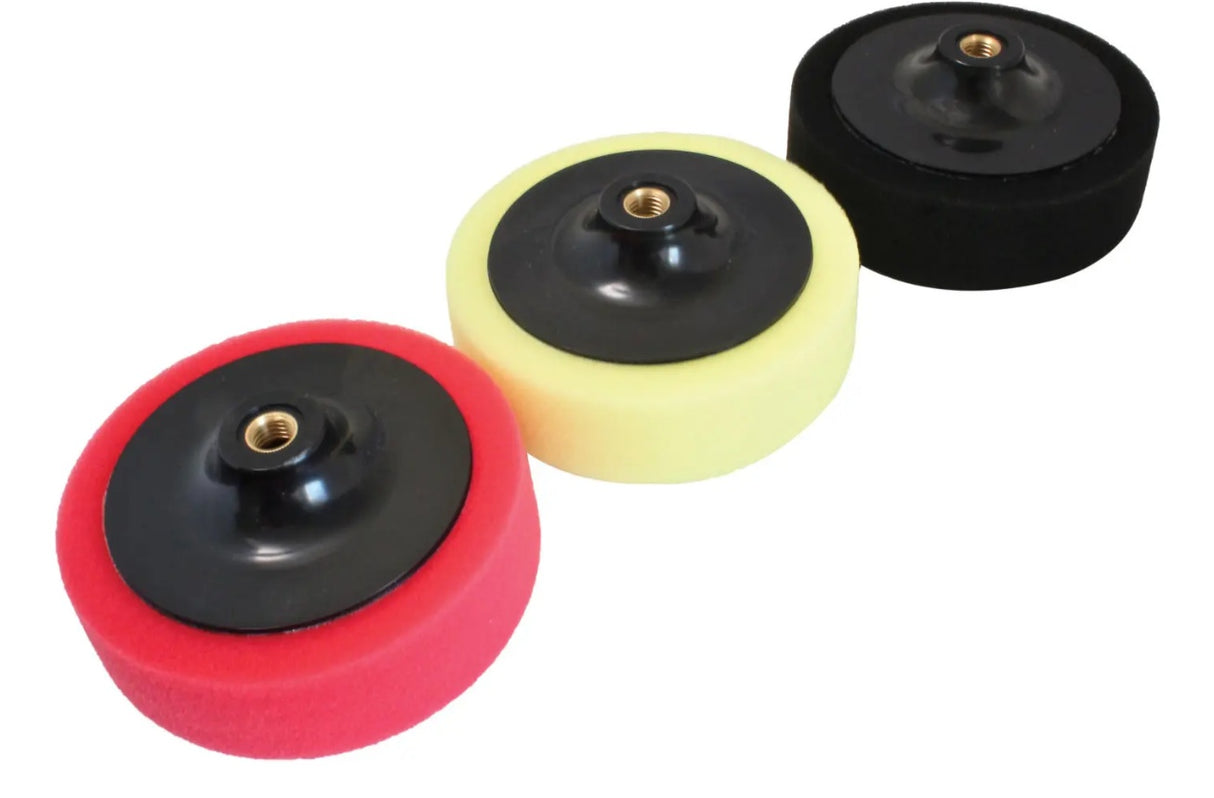 POLISHING PAD SET | BLACK / ORANGE / YELLOW | M14 | 150 MM (CB018)