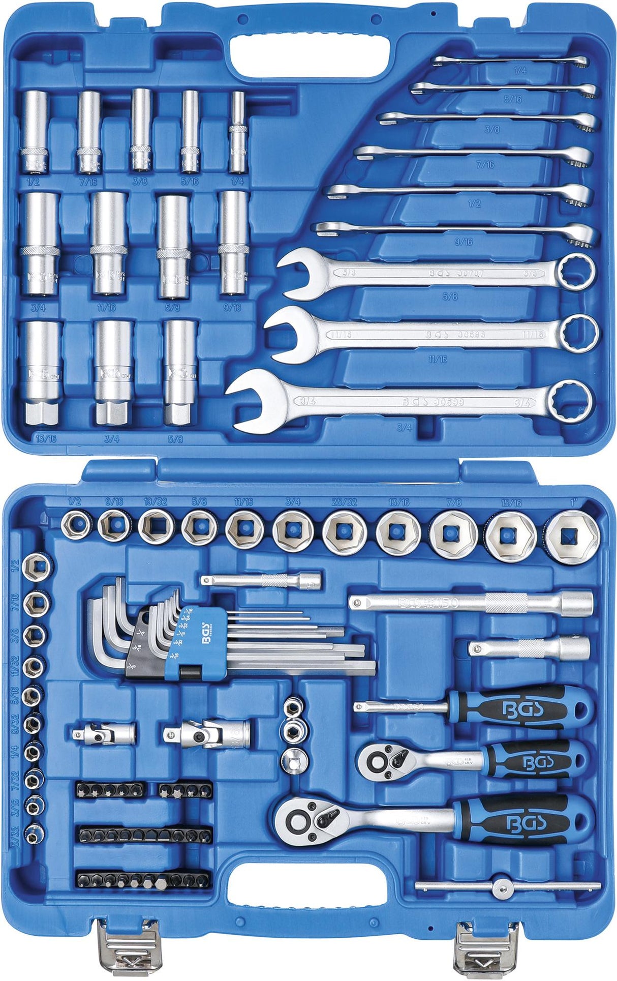 SOCKET SET HEXAGON | 6.3 MM (1/4") / 10 MM (3/8") | INCH SIZES | 92 PCS. (2299)