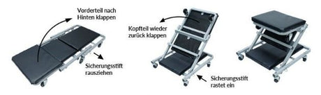 FOLDABLE CREEPER / SEAT | 5 CM CASTERS | 36" (SC36)