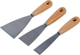 PUTTY KNIFE SET | WOODEN HANDLE | 30 / 50 / 80 MM | 3 PCS. (85218)